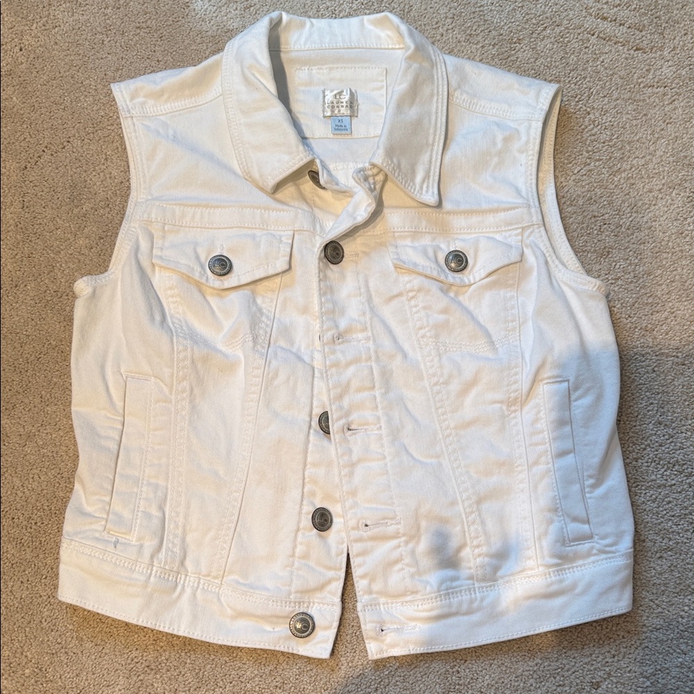 LC Lauren Conrad White Denim Vest